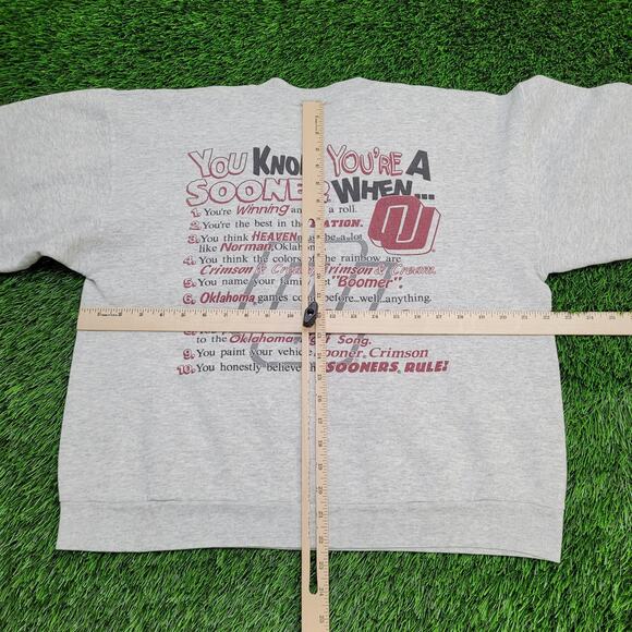 Vintage Oklahoma Sooners Sweatshirt Womens Large 22x22 Boxy - Picture 6 of 16
